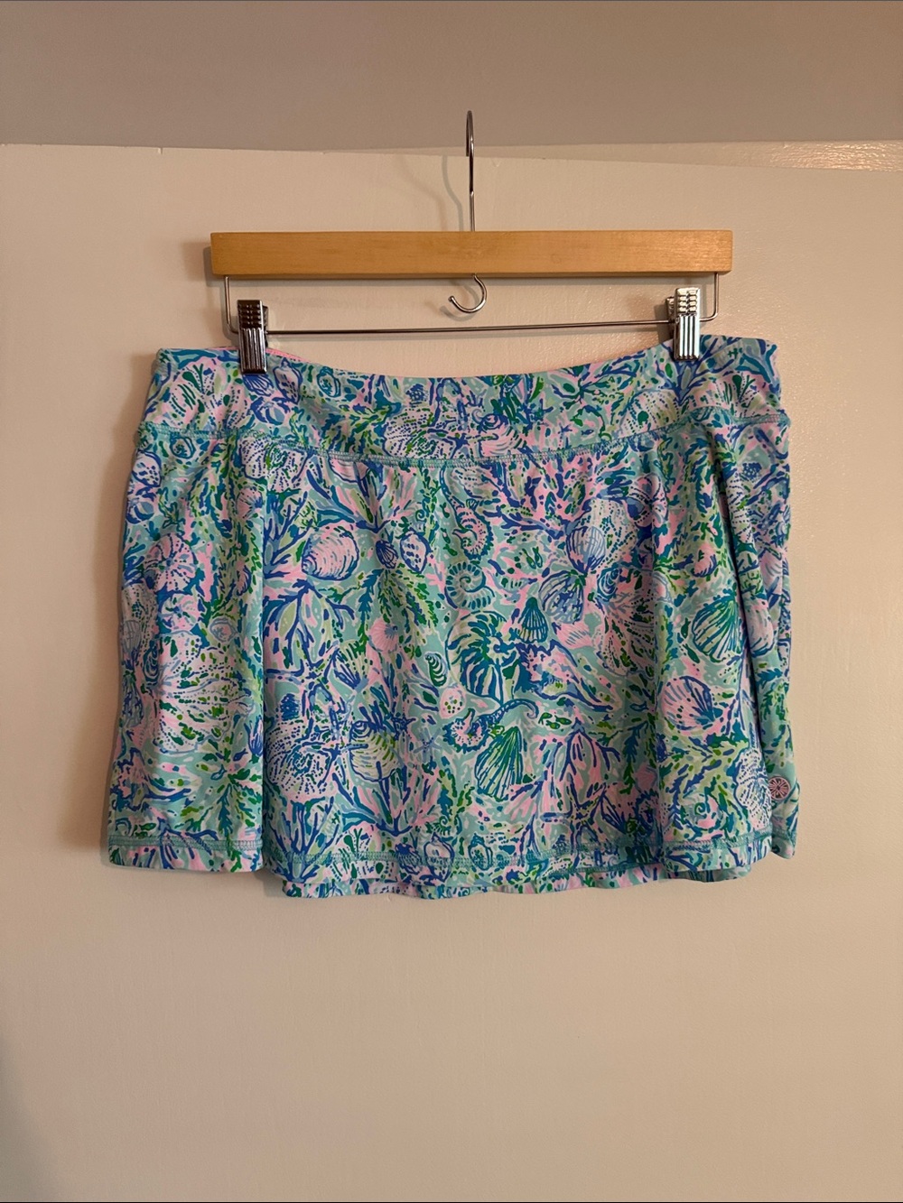 Lilly Pulitzer Blue, Pink & Green Seashell Print Mini Skirt